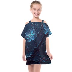 Ai Generated Cherry Blossom Blossoms Art Kids  One Piece Chiffon Dress by Ravend