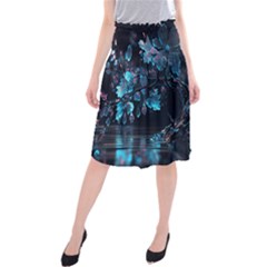 Ai Generated Cherry Blossom Midi Beach Skirt by Ravend