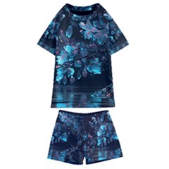 Ai Generated Cherry Blossom Kids  Swim Tee And Shorts Set by Ravend