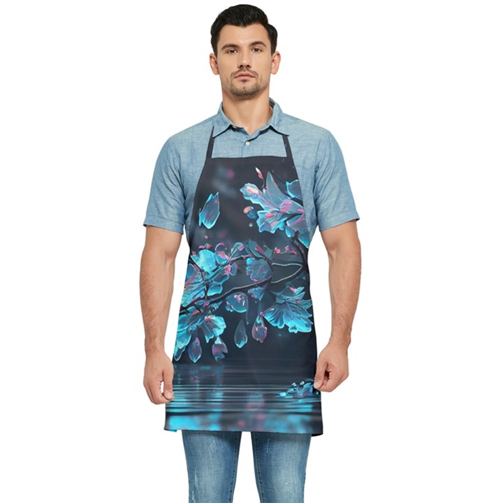 Ai Generated Cherry Blossom Kitchen Apron