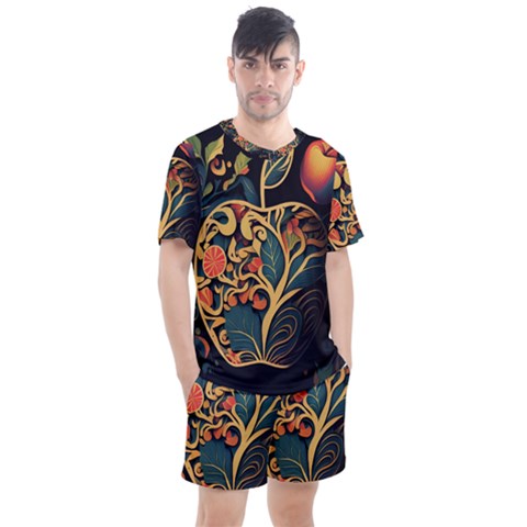 Ai Generated Apple Foliage Men s Mesh Tee And Shorts Set by Ravend