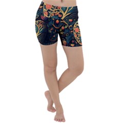 Ai Generated Apple Foliage Lightweight Velour Yoga Shorts by Ravend