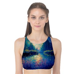 Oil Painting Night Scenery Fantasy Tank Bikini Top by Ravend