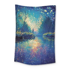 Oil Painting Night Scenery Fantasy Small Tapestry by Ravend