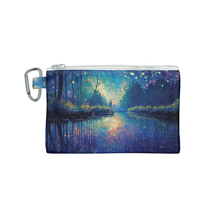 Oil Painting Night Scenery Fantasy Canvas Cosmetic Bag (Small)