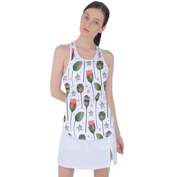 Poppies Red Poppies Red Flowers Racer Back Mesh Tank Top