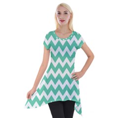 Chevron Pattern Gifts Short Sleeve Side Drop Tunic by GardenOfOphir