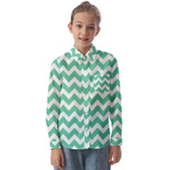 Chevron Pattern Gifts Kids  Long Sleeve Shirt by GardenOfOphir