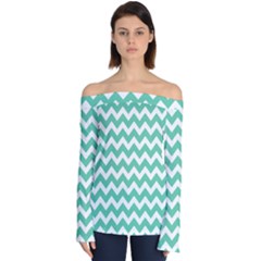 Chevron Pattern Gifts Off Shoulder Long Sleeve Top by GardenOfOphir