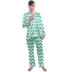 Chevron Pattern Gifts Men s Long Sleeve Satin Pajamas Set by GardenOfOphir