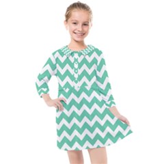 Chevron Pattern Gifts Kids  Quarter Sleeve Shirt Dress by GardenOfOphir