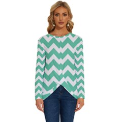 Chevron Pattern Gifts Long Sleeve Crew Neck Pullover Top by GardenOfOphir