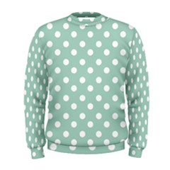 Light Blue And White Polka Dots Men s Sweatshirt by GardenOfOphir