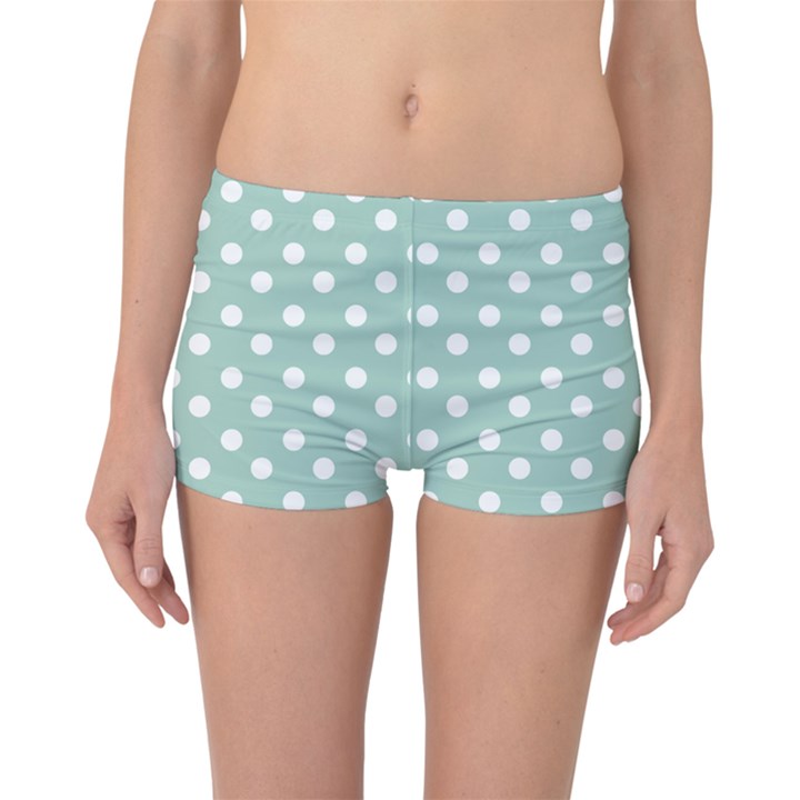 Light Blue And White Polka Dots Boyleg Bikini Bottoms