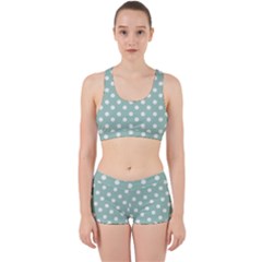 Light Blue And White Polka Dots Work It Out Gym Set by GardenOfOphir