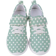 Light Blue And White Polka Dots Women s Velcro Strap Shoes by GardenOfOphir