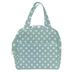 Light Blue And White Polka Dots Boxy Hand Bag by GardenOfOphir