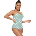 Light Blue And White Polka Dots Retro Full Coverage Swimsuit View3