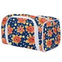 Flowers and Polka Dots Watercolor Toiletries Pouch View1