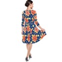 Flowers and Polka Dots Watercolor Quarter Sleeve Waist Band Dress View2