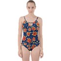 Flowers and Polka Dots Watercolor Cut Out Top Tankini Set View1