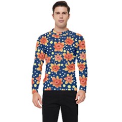 Flowers And Polka Dots Watercolor Men s Long Sleeve Rash Guard by GardenOfOphir