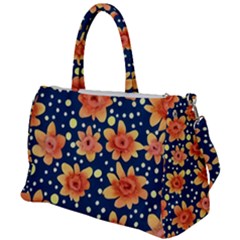 Flowers And Polka Dots Watercolor Duffel Travel Bag by GardenOfOphir