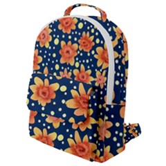 Flowers And Polka Dots Watercolor Flap Pocket Backpack (small) by GardenOfOphir