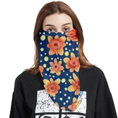 Flowers And Polka Dots Watercolor Face Covering Bandana (triangle) by GardenOfOphir