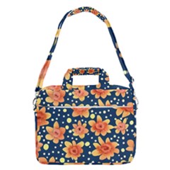 Flowers And Polka Dots Watercolor Macbook Pro 16  Shoulder Laptop Bag by GardenOfOphir