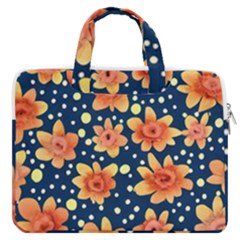 Flowers And Polka Dots Watercolor Macbook Pro 16  Double Pocket Laptop Bag  by GardenOfOphir