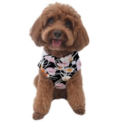 Boho Black Pink Flowers Watercolor Vi Dog Sweater by GardenOfOphir