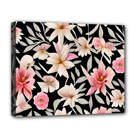 Botanical Flowers Deluxe Canvas 20  X 16  (stretched) by GardenOfOphir