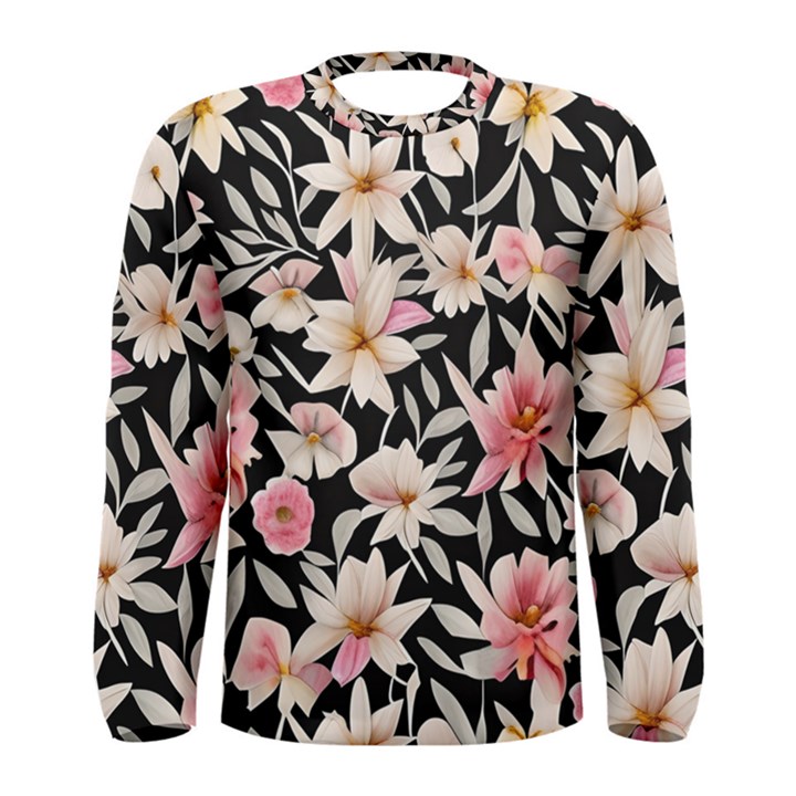 Botanical Flowers Men s Long Sleeve Tee