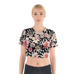 Botanical Flowers Cotton Crop Top by GardenOfOphir