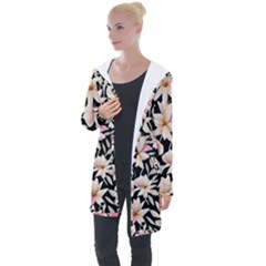 Botanical Flowers Longline Hooded Cardigan by GardenOfOphir