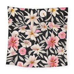 Botanical Flowers Square Tapestry (large)