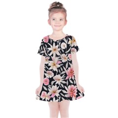 Botanical Flowers Kids  Simple Cotton Dress by GardenOfOphir