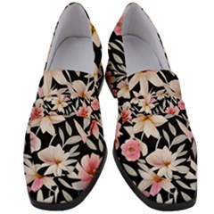 Botanical Flowers Women s Chunky Heel Loafers by GardenOfOphir