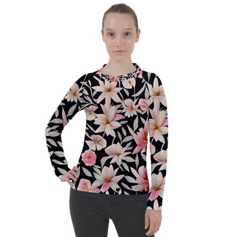 Botanical Flowers Women s Pique Long Sleeve Tee by GardenOfOphir