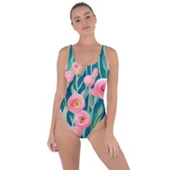 Blush Watercolor Flowers Bring Sexy Back Swimsuit by GardenOfOphir