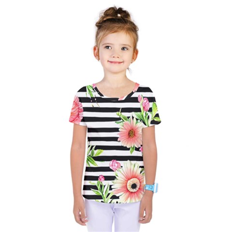 Blooming Watercolor Flowers Kids  One Piece Tee by GardenOfOphir