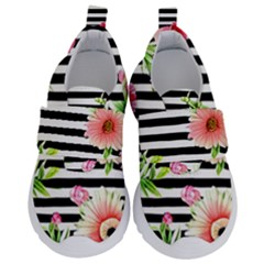 Blooming Watercolor Flowers Kids  Velcro No Lace Shoes by GardenOfOphir