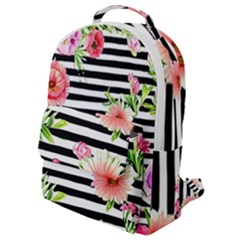 Blooming Watercolor Flowers Flap Pocket Backpack (small) by GardenOfOphir