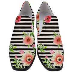 Blooming Watercolor Flowers Women Slip On Heel Loafers by GardenOfOphir