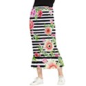 Blooming watercolor flowers Maxi Fishtail Chiffon Skirt View1