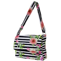 Blooming Watercolor Flowers Full Print Messenger Bag (l) by GardenOfOphir