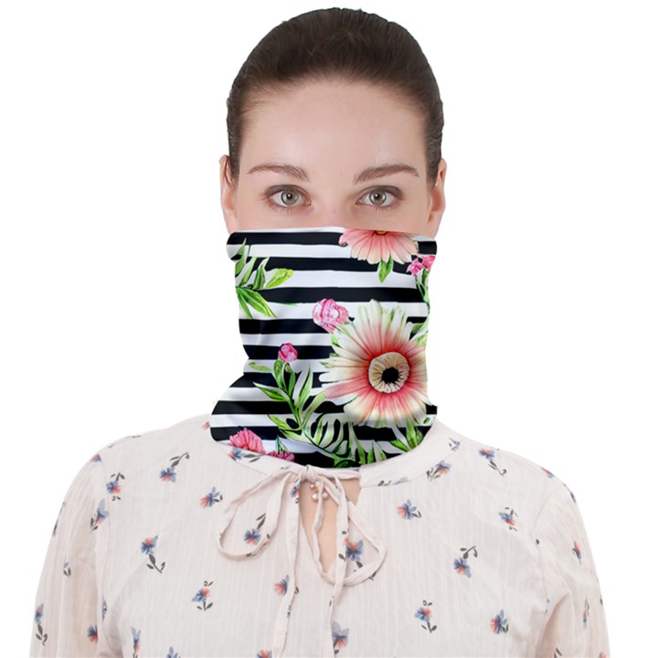 Blooming watercolor flowers Face Covering Bandana (Adult)