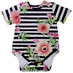 Blooming Watercolor Flowers Baby Short Sleeve Bodysuit by GardenOfOphir