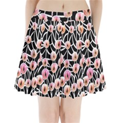 Cheery Watercolor Flowers Pleated Mini Skirt